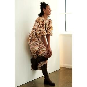 Anthropologie Honey Puff-Sleeved Midi Dress - New Medium